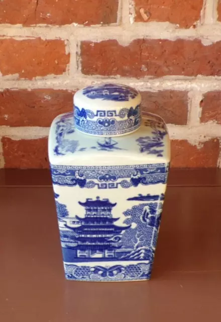 Dekorative blau & weiß Klingeltöne Tee Caddy Maling Original? Sammlerstück 21,5 cm