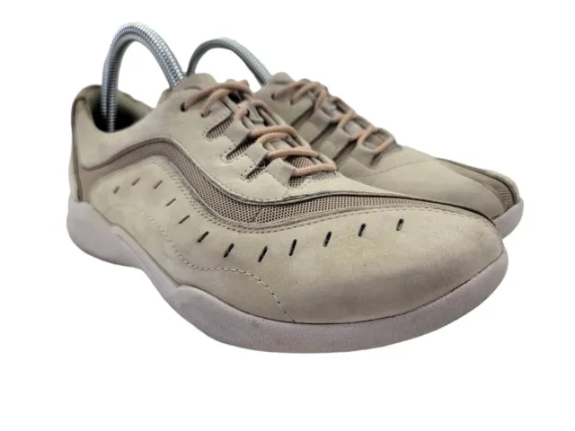 Clarks Women's Wave.Wheel Light Tan Walking Suede Comfort Sneakers Shoes Sz 8 M