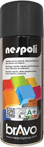 NESPOLI Aérosol peinture professionnelle noir mat 400 ml