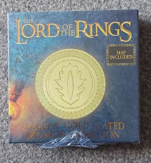 Lord of the Rings 24 Karat Gold Plated Mordor Medallion Limited Edition 2021 New