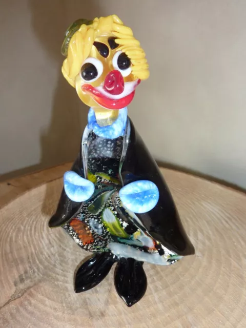 Vintage Clown Sculpture En Verre De Murano - 16 Cm