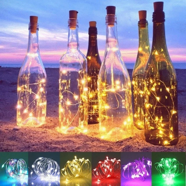 LED Solar Fairy String Light Wine Bottle Copper-Cork Wire Lamp Party Xmas Decor
