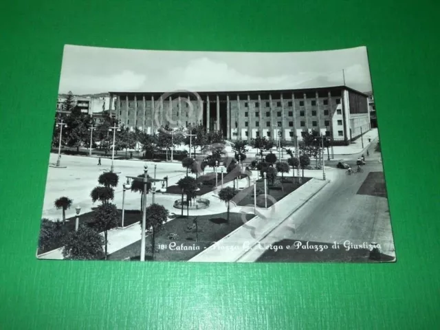 Cartolina Catania - Piazza G. Verga e Palazzo di Giustizia 1955 ca.