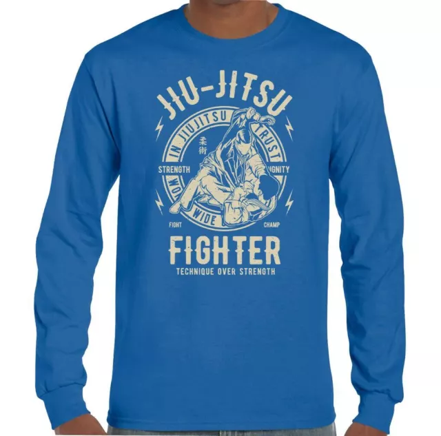 T-shirt uomo arti marziali Jiu Jitsu Fighter allenamento top palestra MMA combattimento brasiliano 4