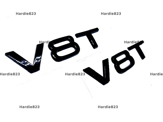 Gloss Black V6T Side Badge Emblem Sticker X2 for Audi S4 S5 SQ5 SQ7 RS4