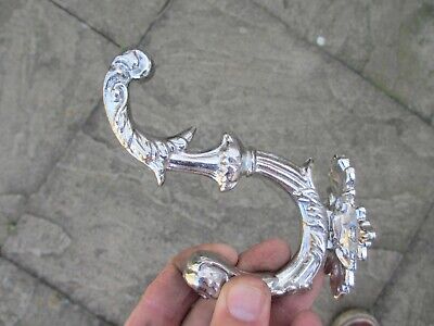 Chromed Iron Coat Hook Hat Hanger Old Chrome Antique Rococo STYLE - £5 each