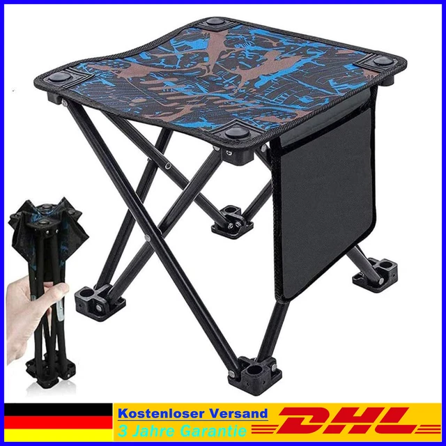 Prachtfisch Campinghocker Mit Lehne - Faltbarer Klappstuhl Mit Rutenauflage Grau