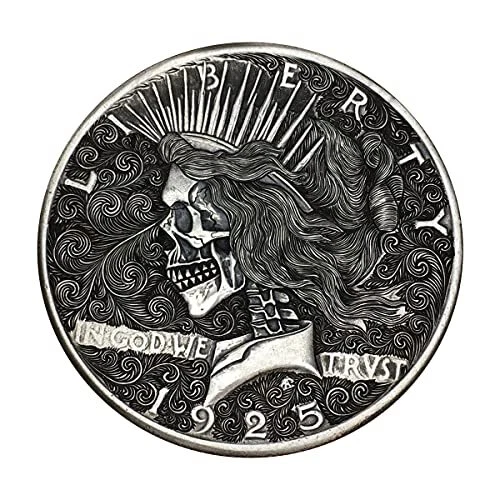 USA Peace Goddess Liberty Punk Skull Retro HOBO Art Coin Silver Dollar Collec...