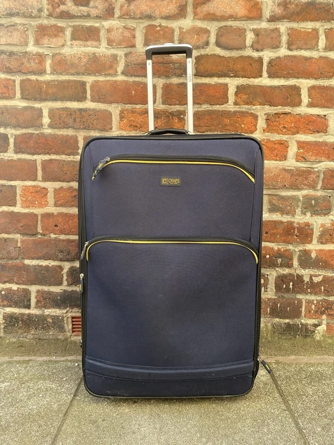 Vintage Chaps Ralph Lauren Travel Suitcase Luggage Telescopic Handle Wheels