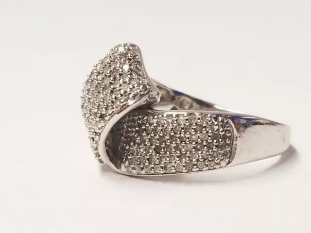 JWBR 10K WHITE Gold Diamond Knot Ring sz 6.5 (4.1g T.W) $294.94 - PicClick