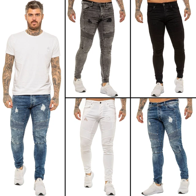 Jean Droit Homme Enzo Avec Ceinture - Coupe Régulière, Toutes Tailles (28 à 50), Bleu/noir/gris, Neuf Avec étiquettes