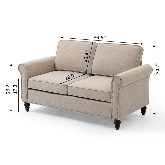 2 Seater Loveseat Sofa, Modern Couches for Living Room, Button Tufted Sofa