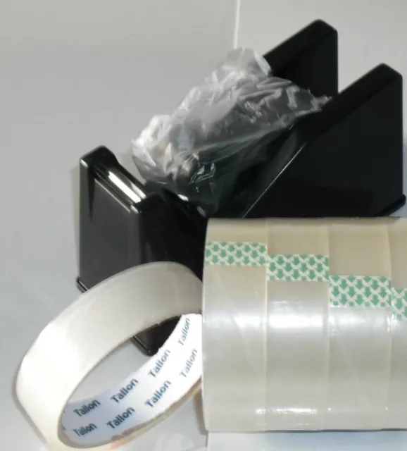 DESKTOP HEAVY DUTY WEIGHT SELLOTAPE CELLOTAPE TAPE DISPENSER with 4 FREE ROLLS