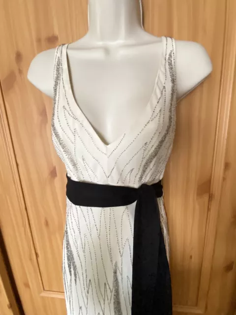 Ben De Lisi “Designers at Debenhams” 100% Silk Ivory Beaded Dress, Size 12- BNWT 2