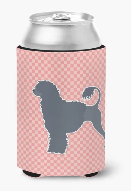 Portuguese Water Dog Checkerboard Pink Can or Bottle Hugger BB3668CC-S