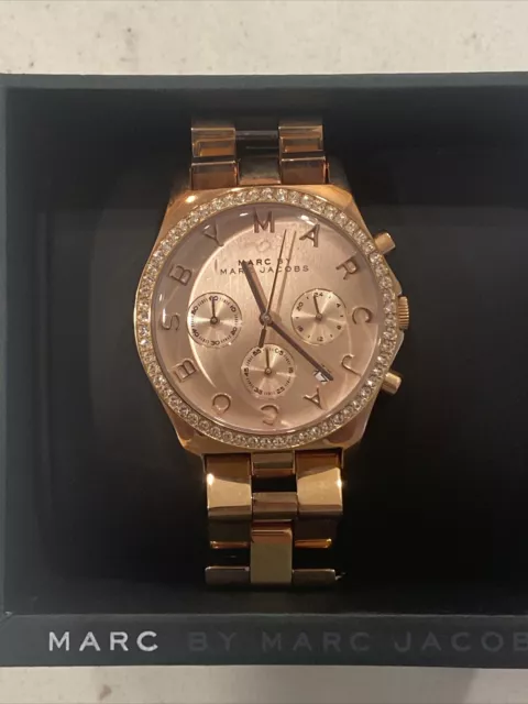 Marc Jacobs Women’s Chronograph Rose Gold Color Watch New In Box