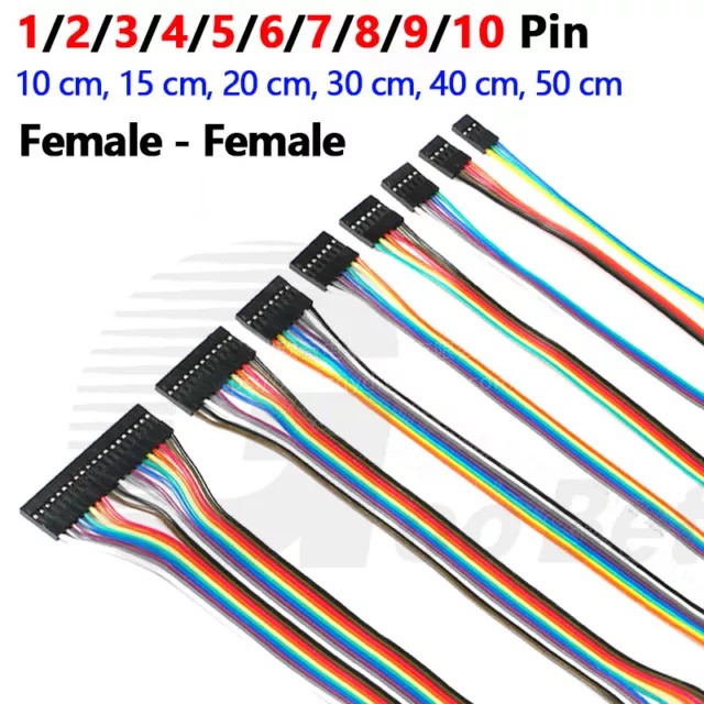 Dupont Jump Wire F-F Jumper Breadboard Cable Lead Arduino 1 2 3 4 5 6 7 8 9 10 P