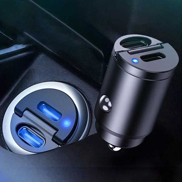 Mini Dual USB Type-C PD Car Phone Charger 30W Fast Charge Adapter Accessories