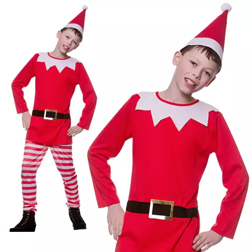 Naughty Elf Kids Shelf Elf Fancy Dress Costume Christmas Outfit Boys Girls