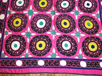 Large Silk Embroidered Handmade Suzni Suzani Uzbek Uzbekistan Size 7'4''x9'8''