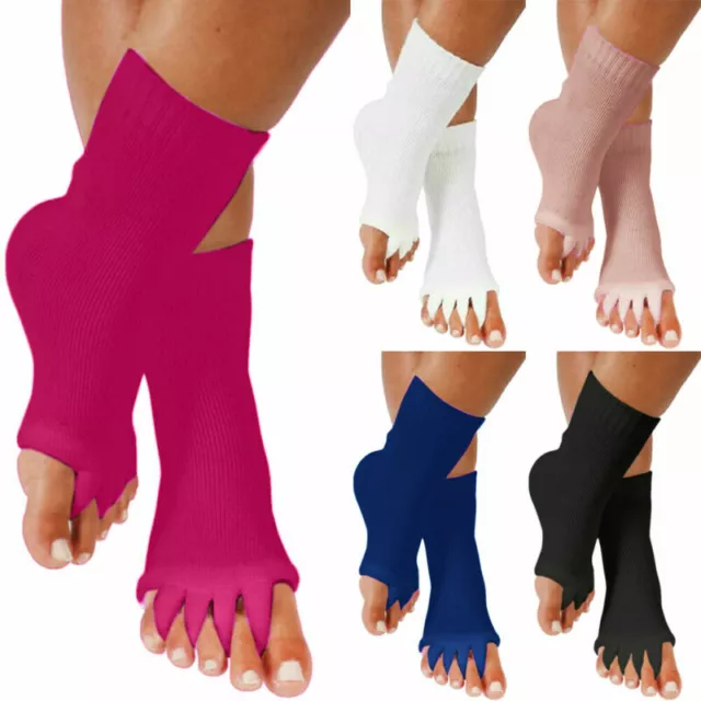 Yoga Gym Womens Massage Five Toe Socks For Foot Alignment Separator Pain Relief