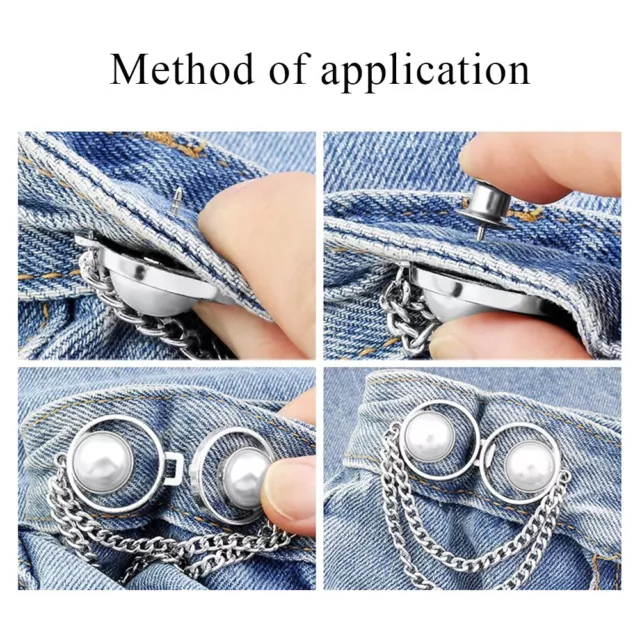 Pantalones desmontables botones botón cintura 1 par de falda de ajuste de botones de metal 🙂 y