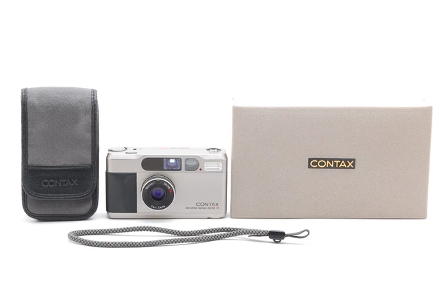 [Top MINT w/Box] CONTAX T2 Titan SILVER 35mm Point & Shoot Film Camera JAPAN