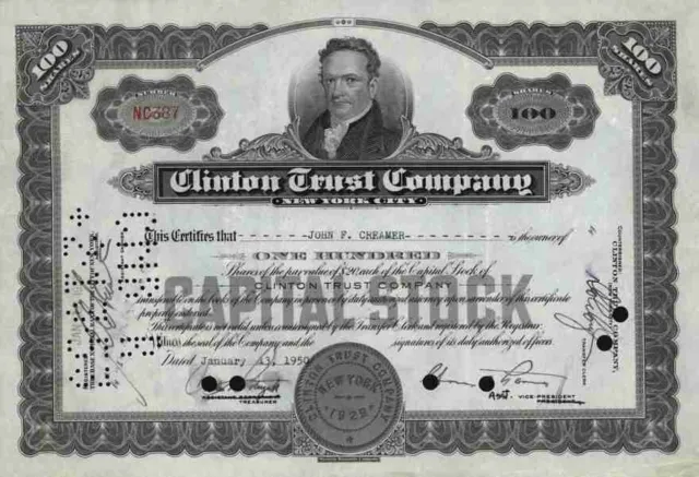 Clinton Trust Company 1950 Chase Manhattan New York Roosevelt Staten Island Bank