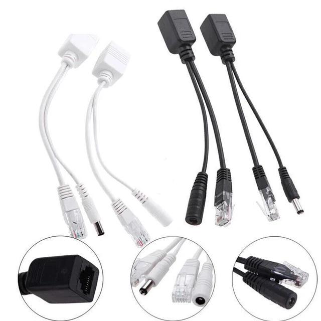 Câbles Ethernet - Caméra Ip Câble Poe Rj45 Adaptateur Alimentation Sur Injecteur Répartiteur