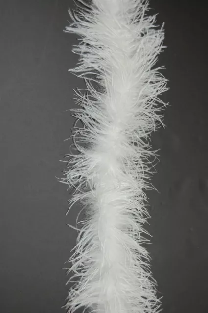 2 Ply OSTRICH FEATHER BOA - WHITE 2 Yards Costumes