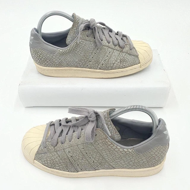 ADIDAS SUPERSTAR TRAINER Low Grey Snake Skin Uk5.5 Made In