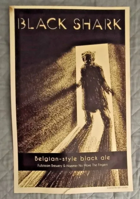 Black Shark Belgian-Style Black Ale Poster by Kurt Lightner 17 x 11"