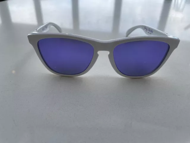 Oakley Lutzka Frogskin White w/ Violet Iridium Lenses 3