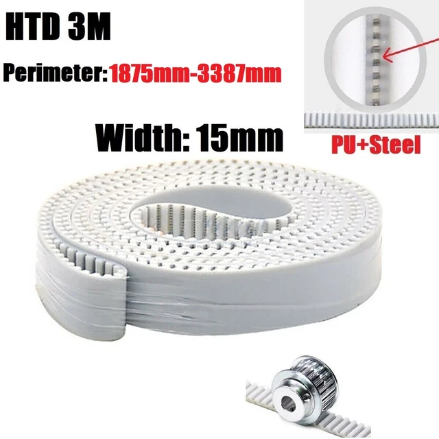Produktbild von PU Zahnriemen HTD-5M – Meterware, 15 Mm Breit, 20 Meter Rolle – Gewebeverstärkt, öl- Und Fettbeständig, Für Antriebe & Maschinen – Flexibel Zuschneidbar
