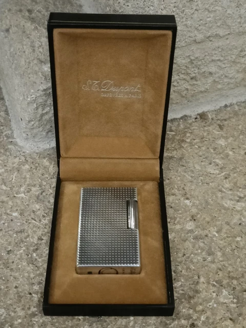 Ancien Coffret Briquet Dupont Métal Argenté 104,9 g Nécessaire de Fumeur