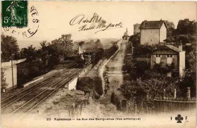 CPA SURESNES La Rue des Rediguelles. Vue artistique. (509756)