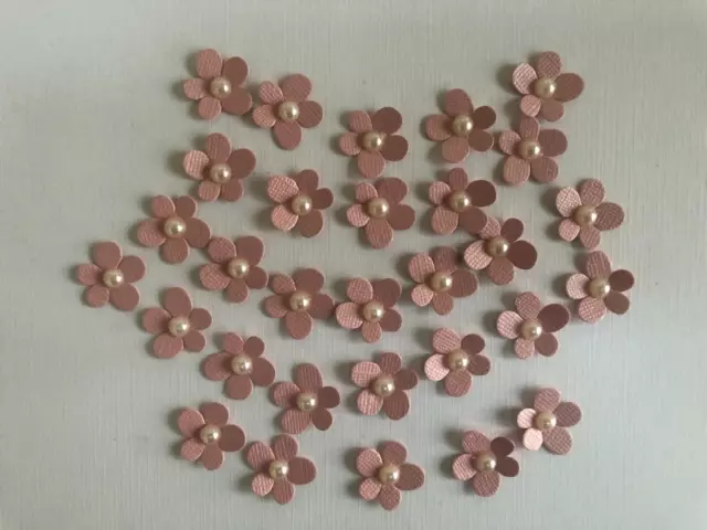 Luxury Blush Pink Pearl Flowers  for Card making x 30  (8A)