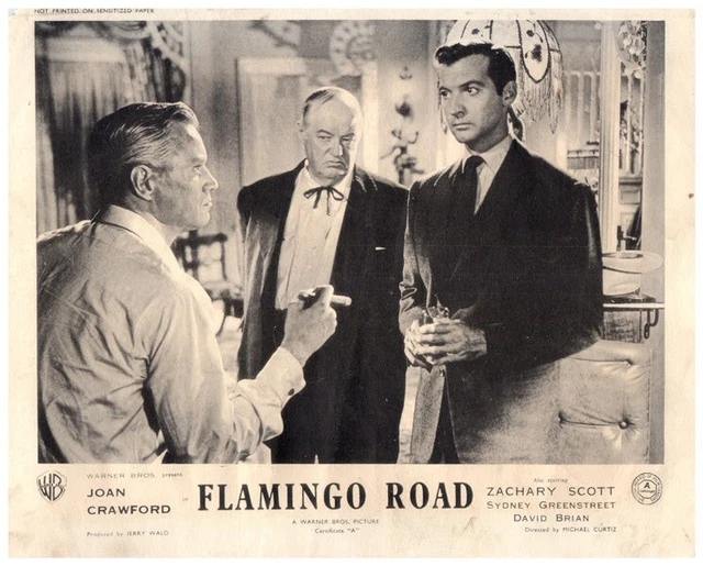 Flamingo Road Original Lobby Card  Zachary Scott Sydney Greenstreet  David Brian