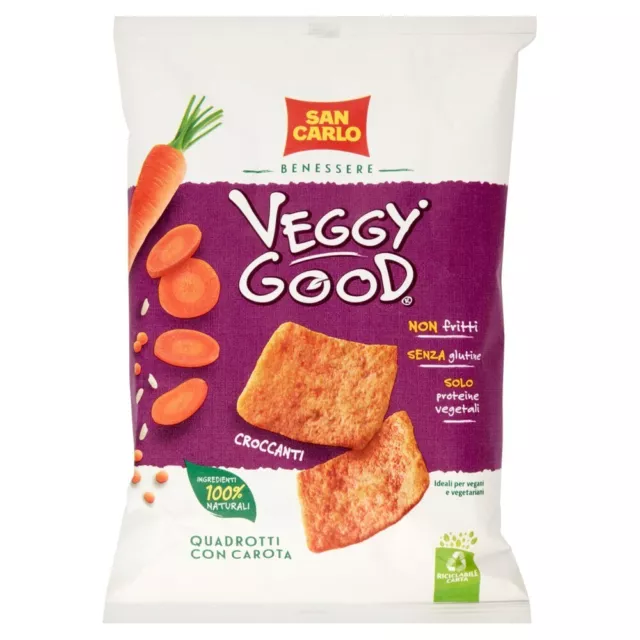 San Carlo Veggy Good Quadrotti con Carota, Lenticchie e Riso 70g - Vegetariano