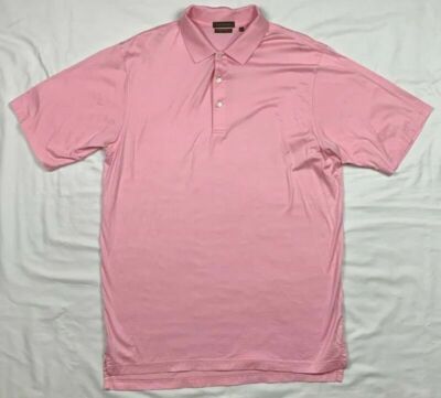 J Hilburn Big Tall Mens Polo Shirt XLT Pink Country Club C3