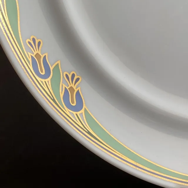 Hutschenreuther Firenze Tavola Dinner Plate Art Nouveau Green Blue Gold Floral
