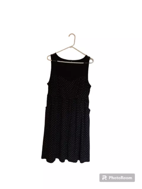 torrid black white polka dot sleeveless mesh inset dress torrid 1 womens xl