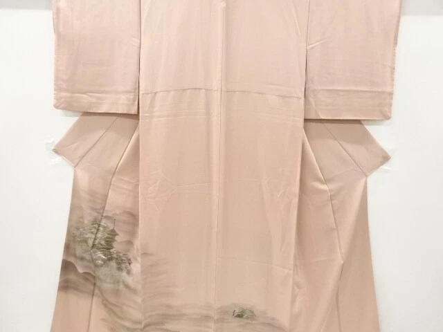38942# Japanese Kimono / Vintage Iro-Tomesode / Kinsai / Pagoda