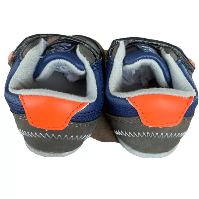 Carter's Every Step Stage 1 Crawl Toddler's Baby Shoes Size 3 Navy Grey Orange 3