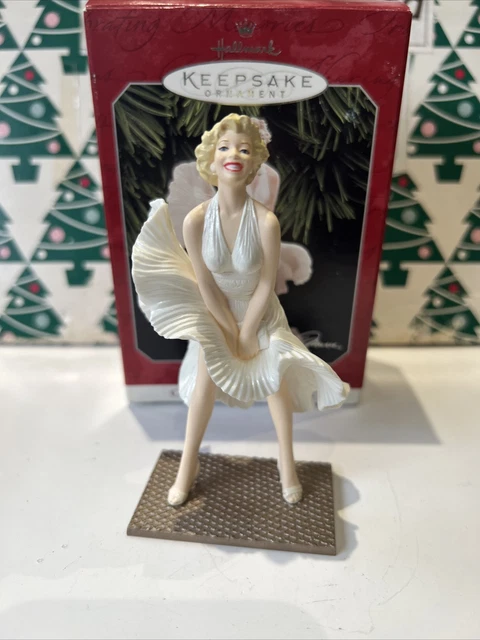 Marilyn Monroe Robe Blanche Noël Poinçon Souvenir Ornement Neuf en Boîte