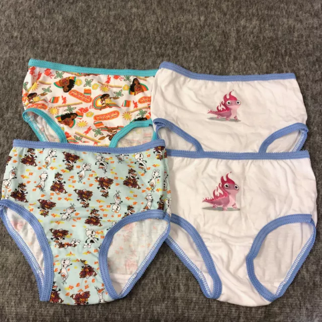 8 PACK Disney Assorted Girls Panties Multicolor Briefs Size 4 100% Cotton  NWOT