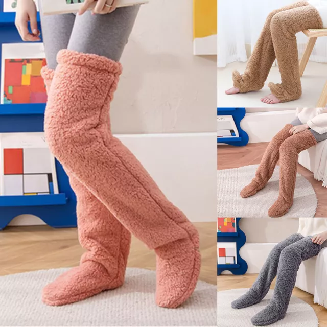 CHAUSSETTES HAUTES EN Peluche Douce Au Dessus Du Genou Jambieres Legging R EUR 18 95 PicClick FR