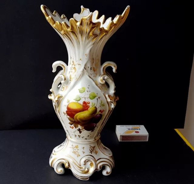 Vase en Porcelaine, Peint à la Main, Fruits, Fleurs, France, Um 1870 - 1880 K581