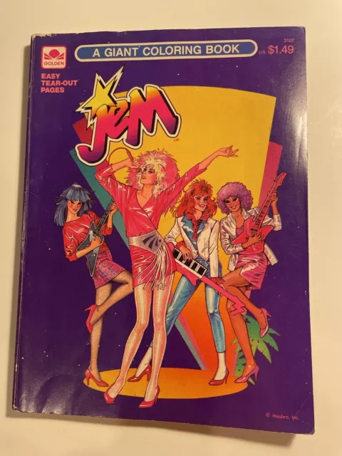 Vintage Hasbro JEM & The Holograms 1986 Giant Coloring Book RARE