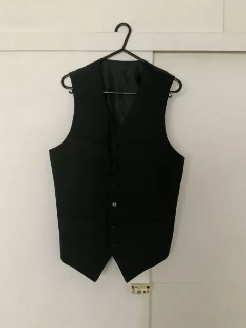 ASOS Mens Black 6-Button Adjustable Suit Vest Size M